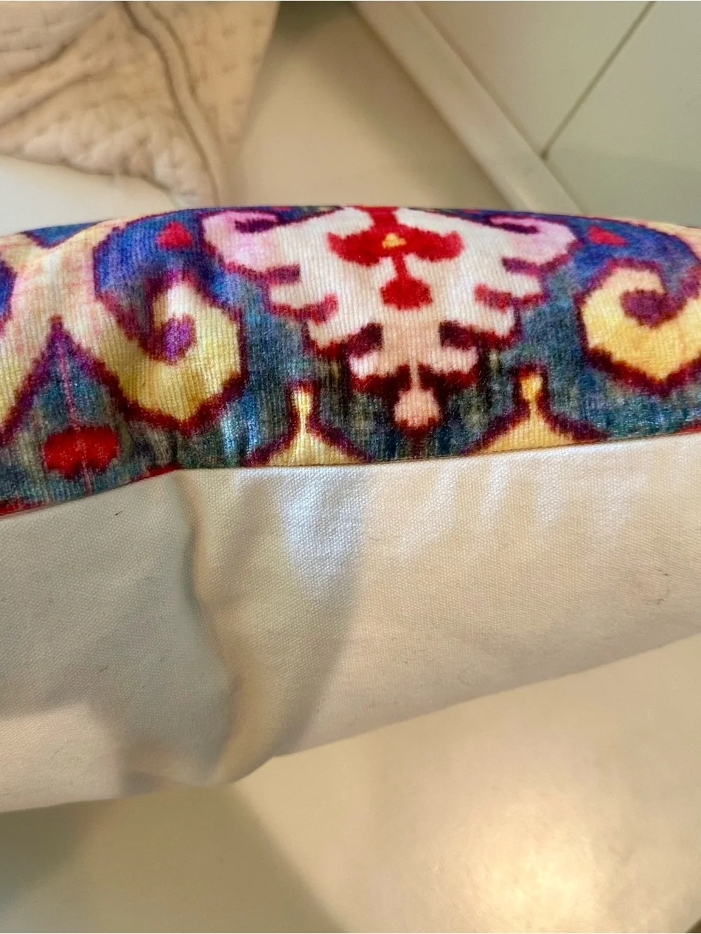 Anthropologie Ikat Lumbar Pillow - Yellow, Red, Blue, Pink